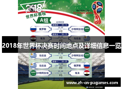 2018年世界杯决赛时间地点及详细信息一览
